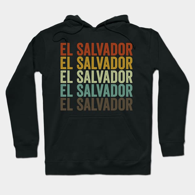 El Salvador Retro Vintage Hoodie by Alex21